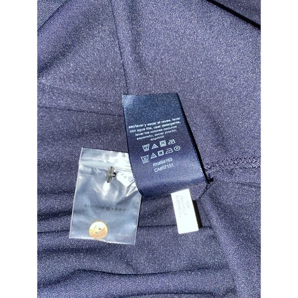 NWT $79.50 Tommy Hilfiger size 1X Blue Palm Beach mid Crochet Open Shoulder Top - Picture 11 of 11